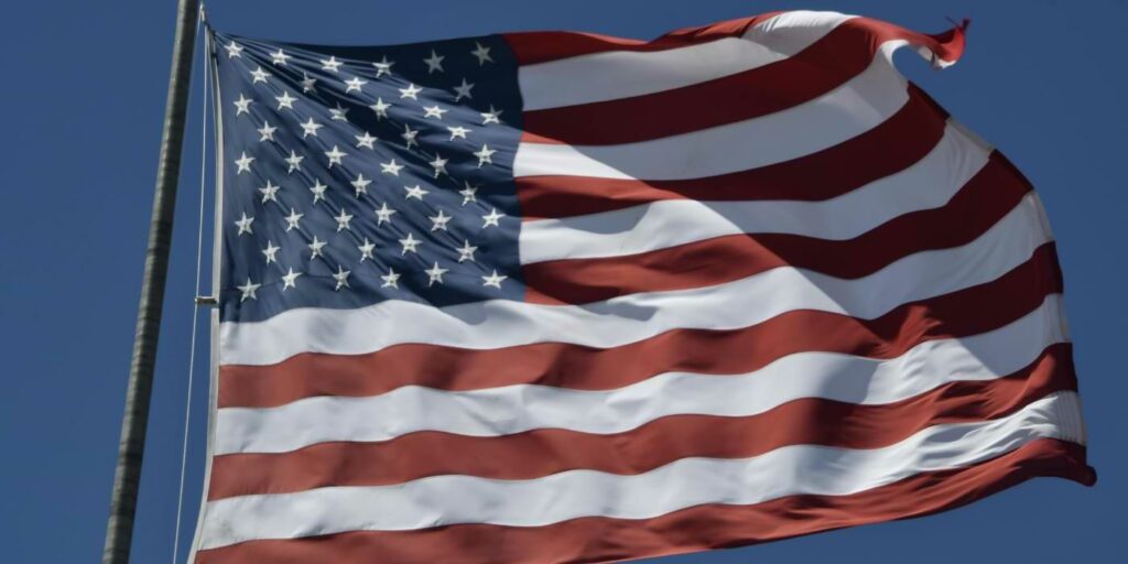 United States flag used for free speech in the US discussion