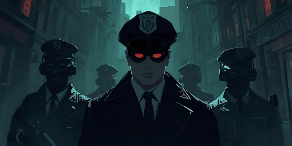 thought police AI image depicting fascism in the United States