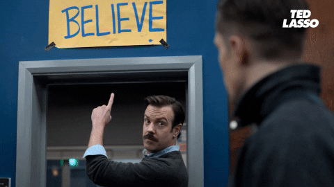 Ted Lasso gif reading "believe" used in AI job loss conversation