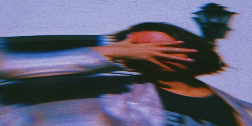 Reality distortion image of distorted person