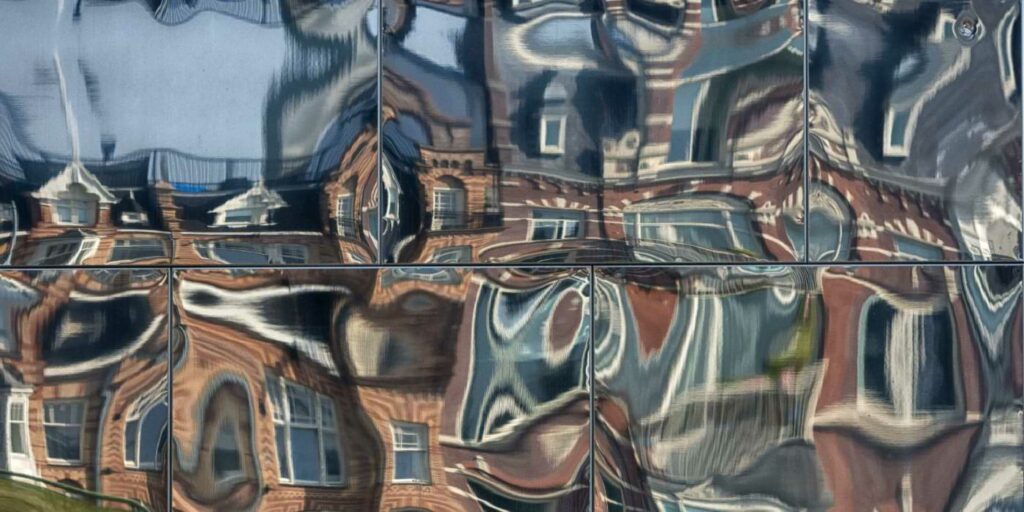 Reality distortion image of distorted objects