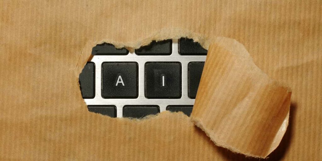 Forever layoffs image in the age of AI shown by AI keys on a laptop