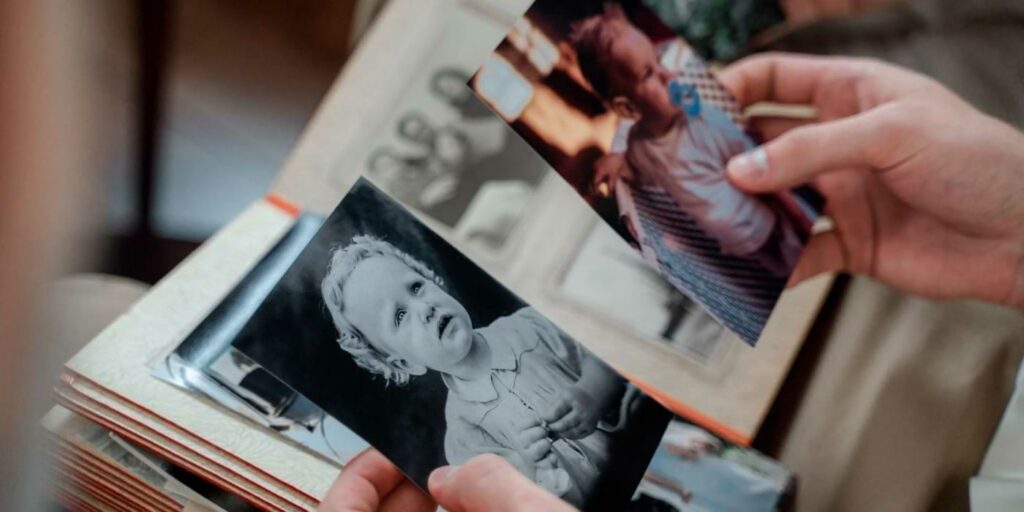 Memory showed through images in a photo album