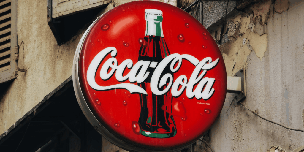 Brand storytelling image featuring Coca Cola logo